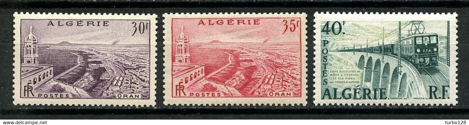 ALGERIE 1956 N° 339/340 ** Neufs MNH Superbes C 7,20 € Vues D' Oran Port Trains Ligne électrifiée Transports - Ongebruikt