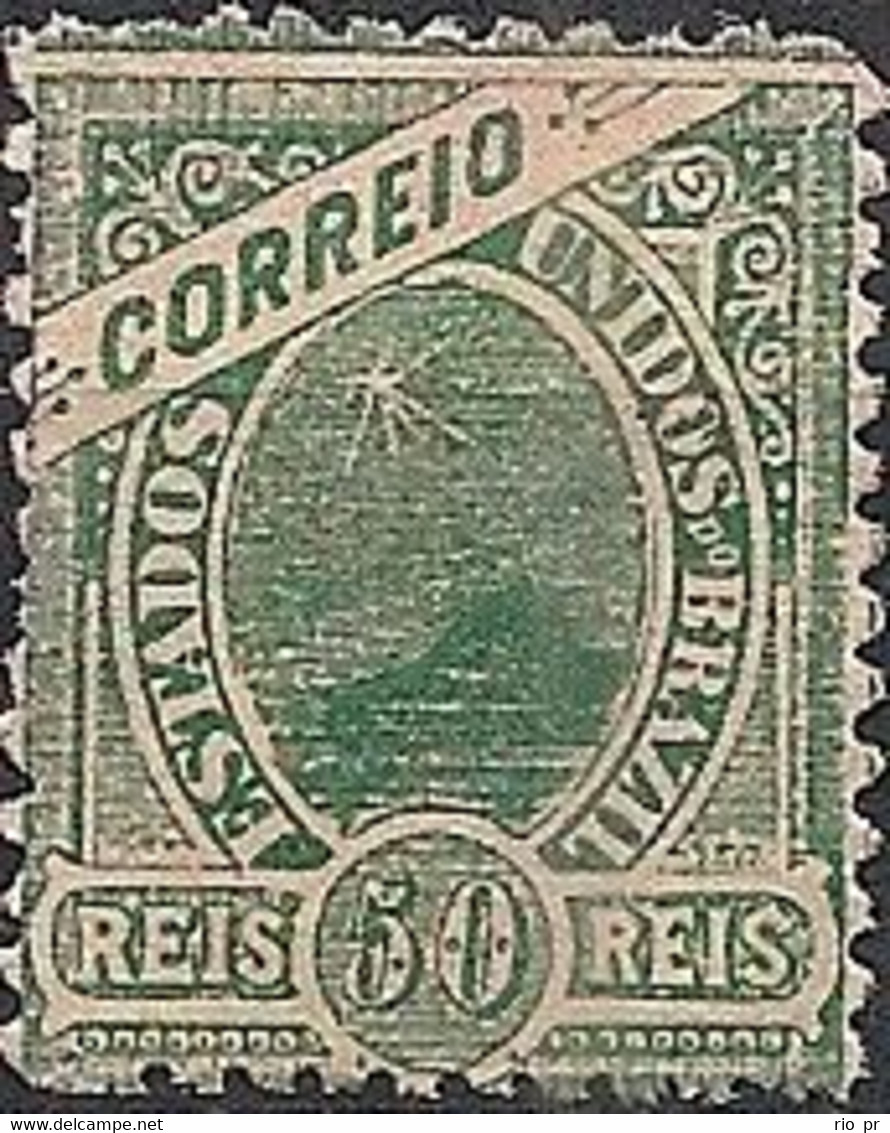 BRAZIL - REPUBLICAN DAWN: SUGARLOAF MOUNTAIN, 50 RÉIS (OLD REPUBLIC) 1900 - NEW NO GUM - Unused Stamps