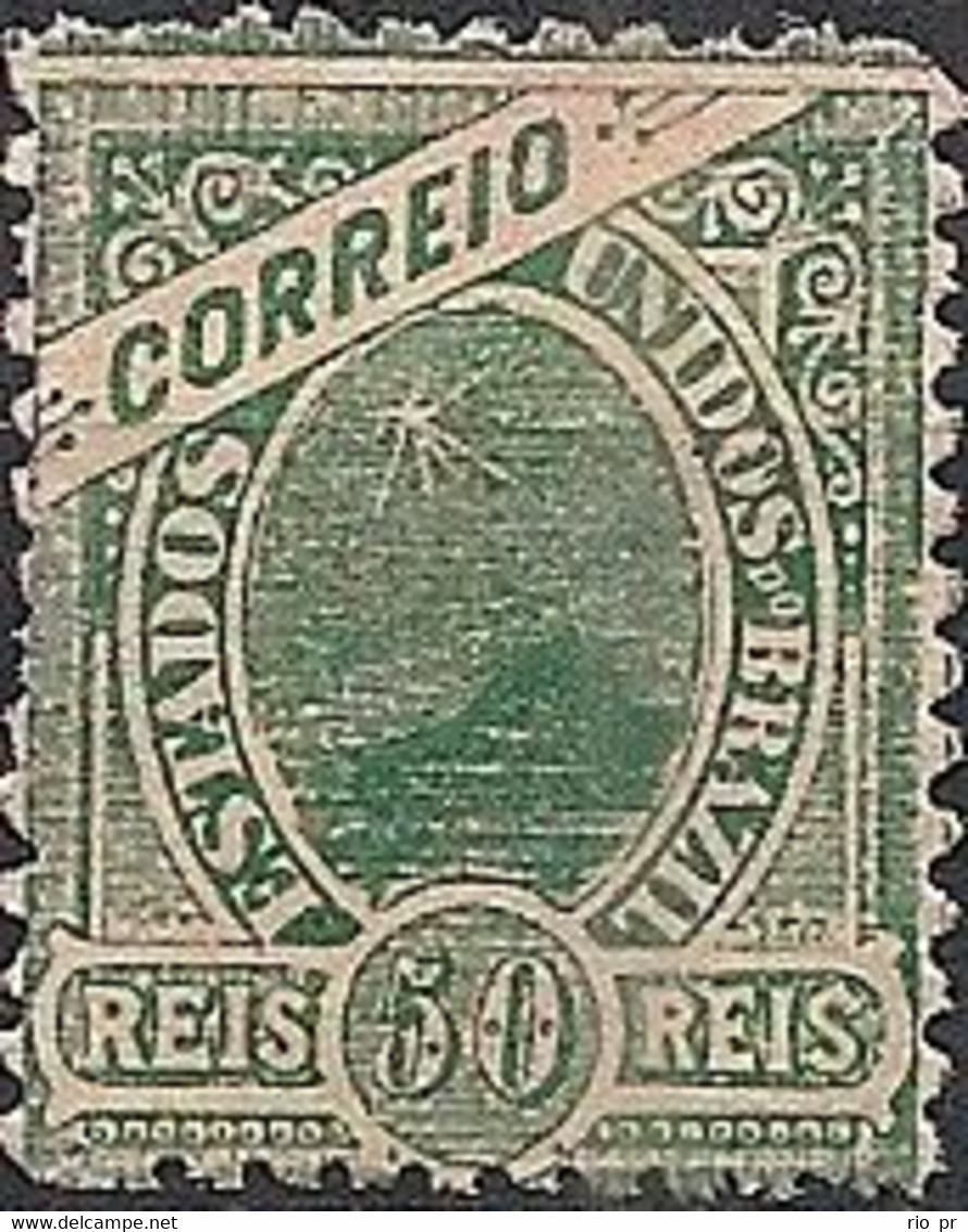 BRAZIL - REPUBLICAN DAWN: SUGARLOAF MOUNTAIN, 50 RÉIS (OLD REPUBLIC) 1900 - NEW NO GUM - Nuovi