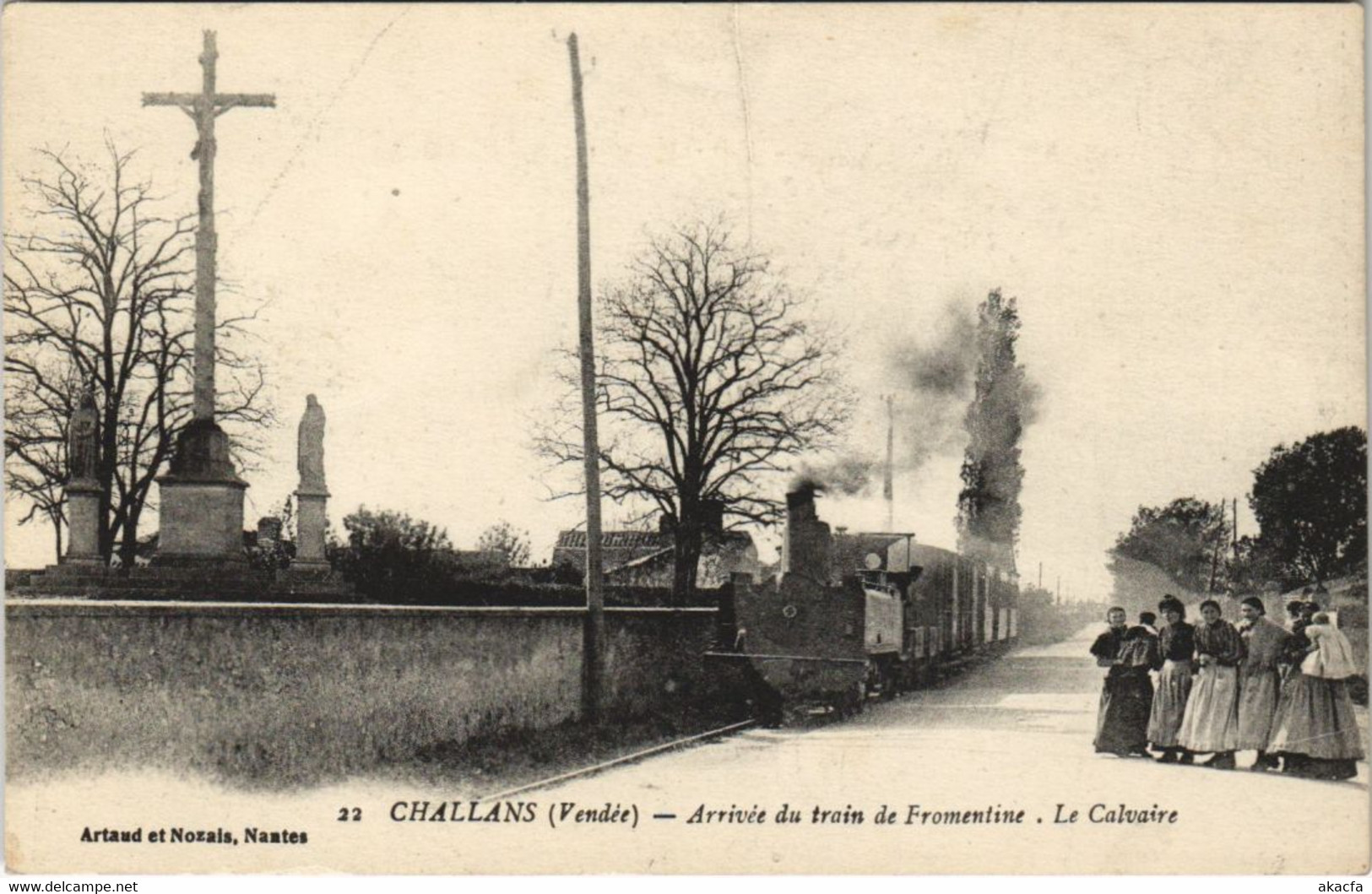 CPA CHALLANS Arrivée D'un Train De Fromentine. Le Calvaire LOCOMOTIVE (809930) - Challans