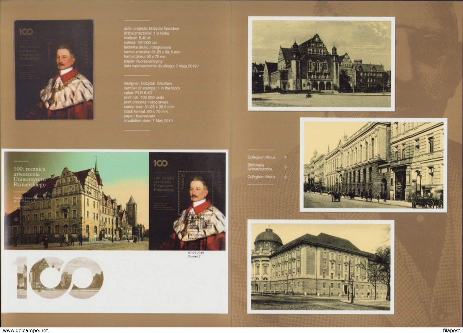 POLAND 2019 Booklet / 100 Years Of Poznan University, Professor Heliodor Swiecicki, Education / With Block MNH** - Booklets