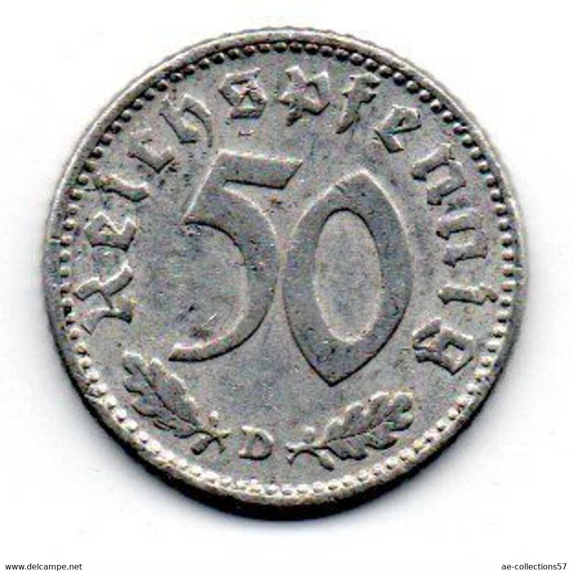 50 Reichspfennig 1944 D TB+ - 50 Reichspfennig