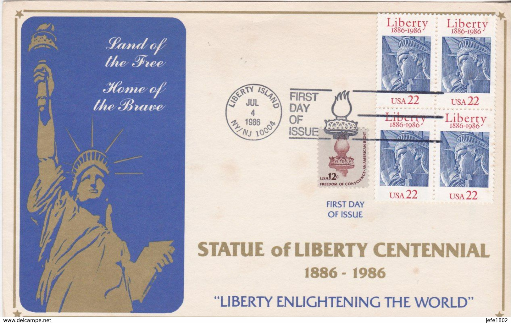 Statue Of Liberty Centennial 1886-1986 / Liberty Enlightening The World - Cartes Souvenir