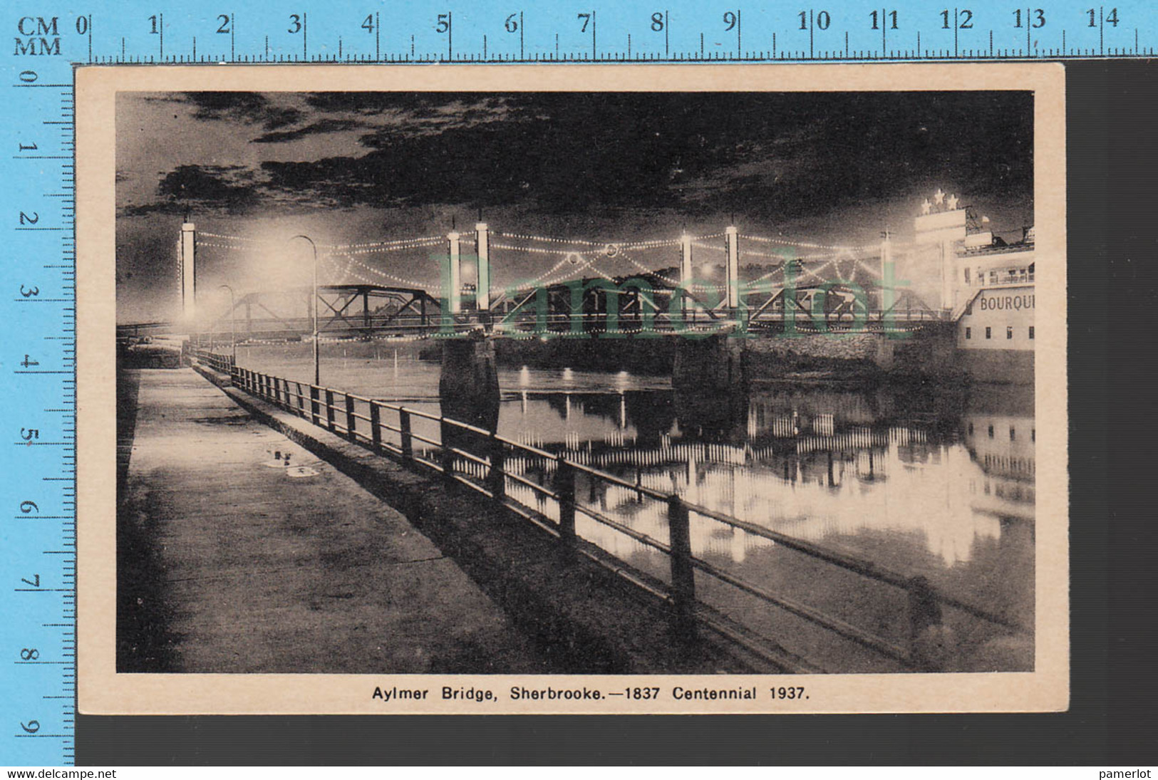 Post Card - Sherbrooke, Original Du Faux Centenaire De Sherbrooke 1937, Aylmer Bridge By Night P. Quebec - Sherbrooke