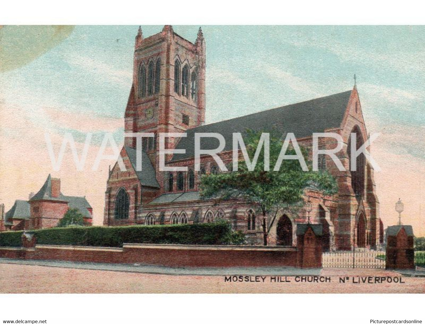 LIVERPOOL MOSSLEY HILL CHURCH OLD COLOUR  POSTCARD  LANCASHIRE - Liverpool