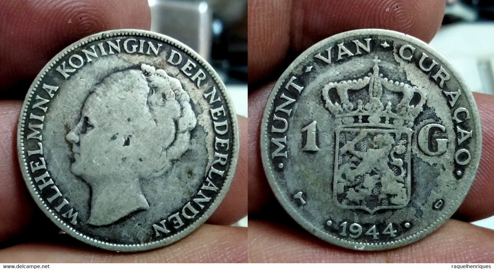 CURACAO - KINGDOM OF NETHERLANDS - 1 GULDEN 1944 D - Km# 45 (CX#01-284) - Curaçao