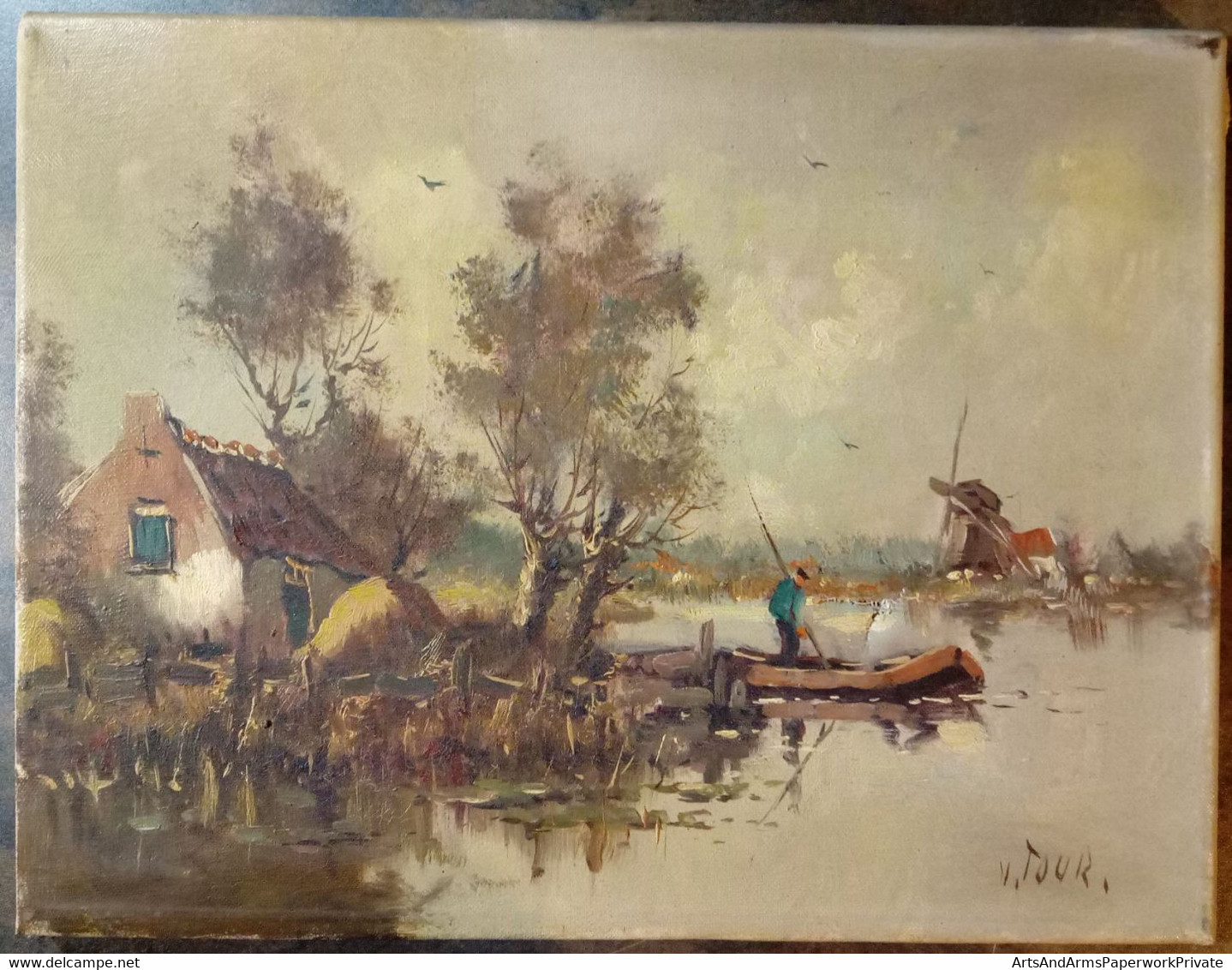 Paysage Néerlandais, V. Tour, 20e Siècle/ Dutch Landscape, V. Tour, 20th Century - Olii
