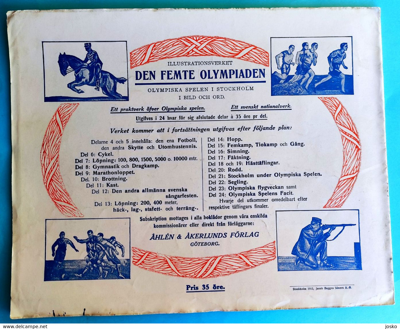 OLYMPIC GAMES STOCKHOLM 1912 * ROWING * old programme * aviron rudersport rudern rudernd ruder remo remare canottaggio