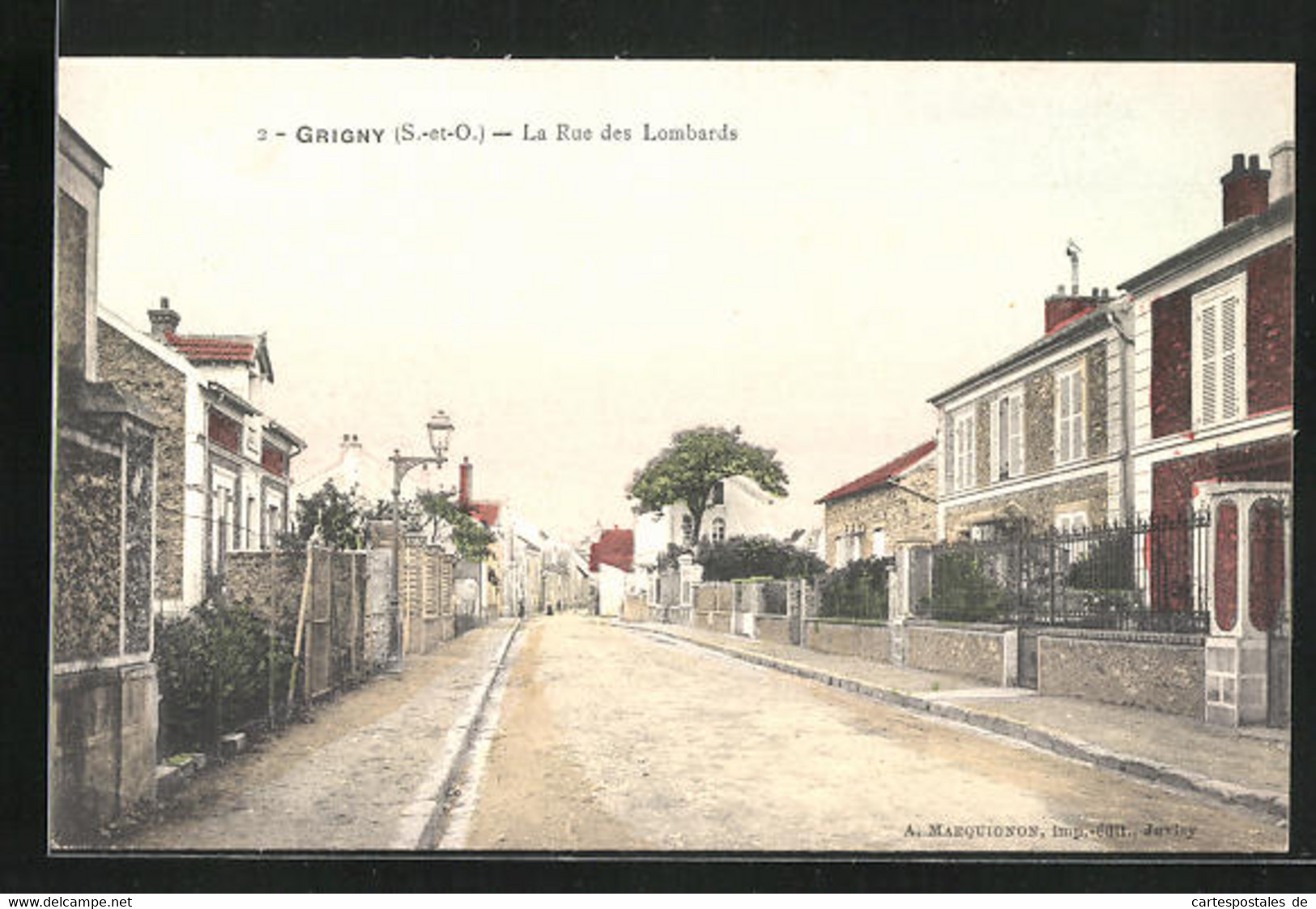 CPA Grigny, La Rue Des Lombards - Grigny