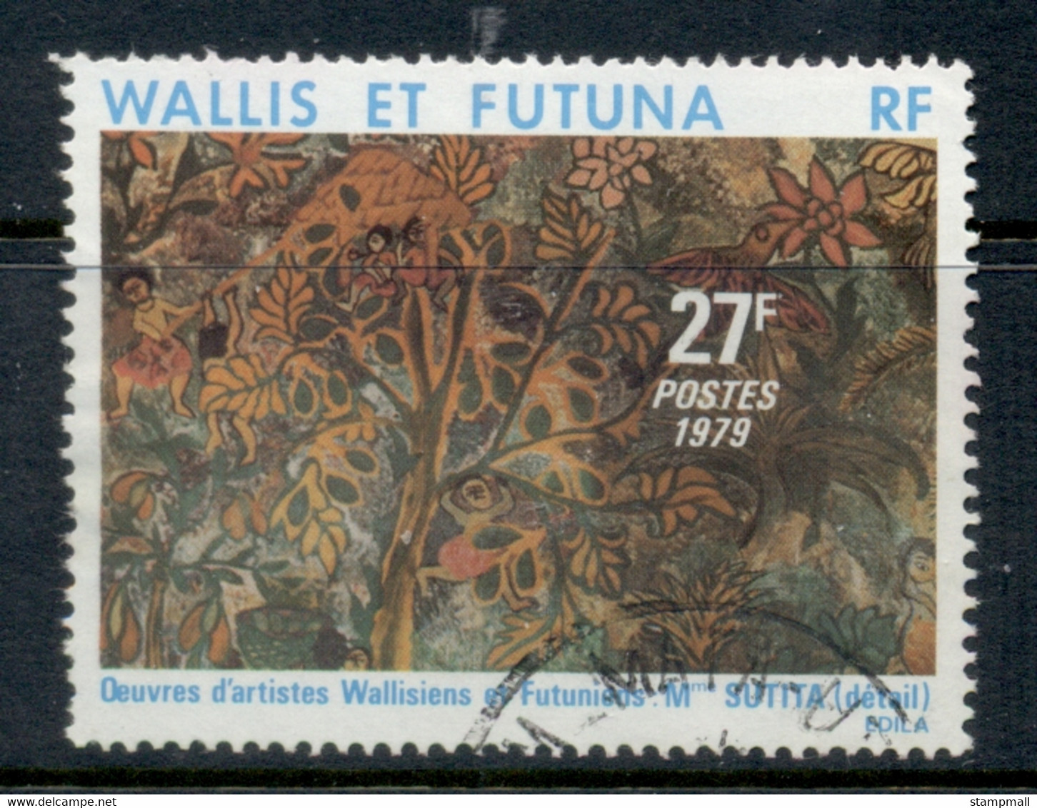 Wallis & Futuna 1979 Local Paintings 27f FU - Gebraucht