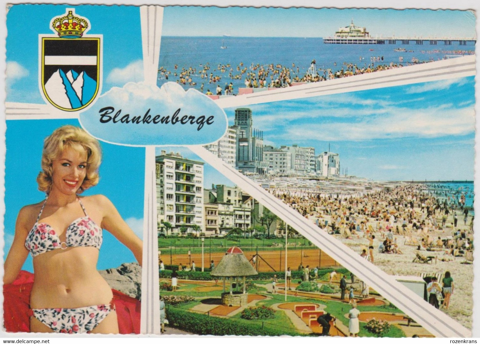 Grote Kaart Blankenberge  1965 Pin-up Bikini Minigolf - Blankenberge