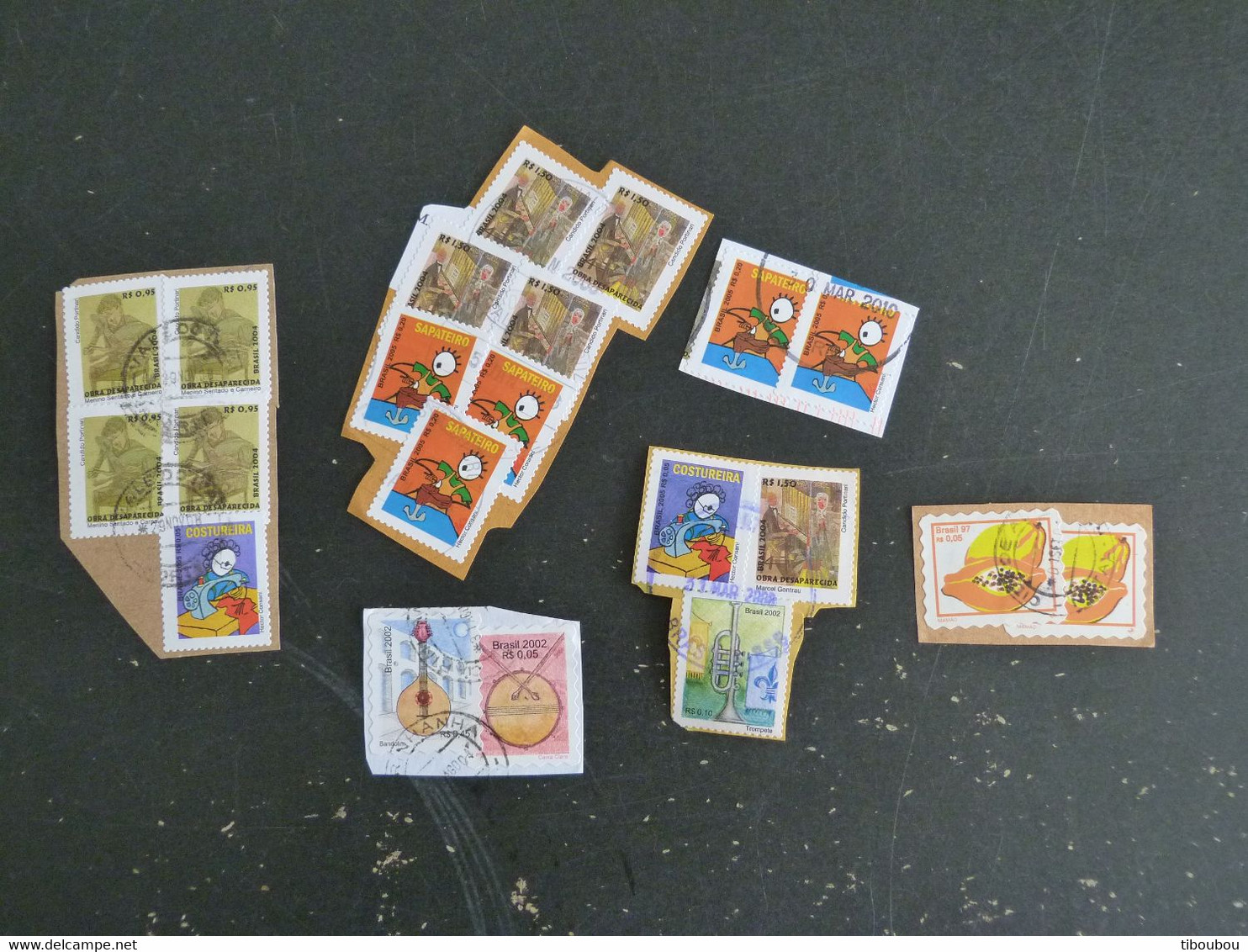 BRESIL BRASIL PETIT LOT VRAC TIMBRES ADHESIFS OBLITERES - Verzamelingen & Reeksen