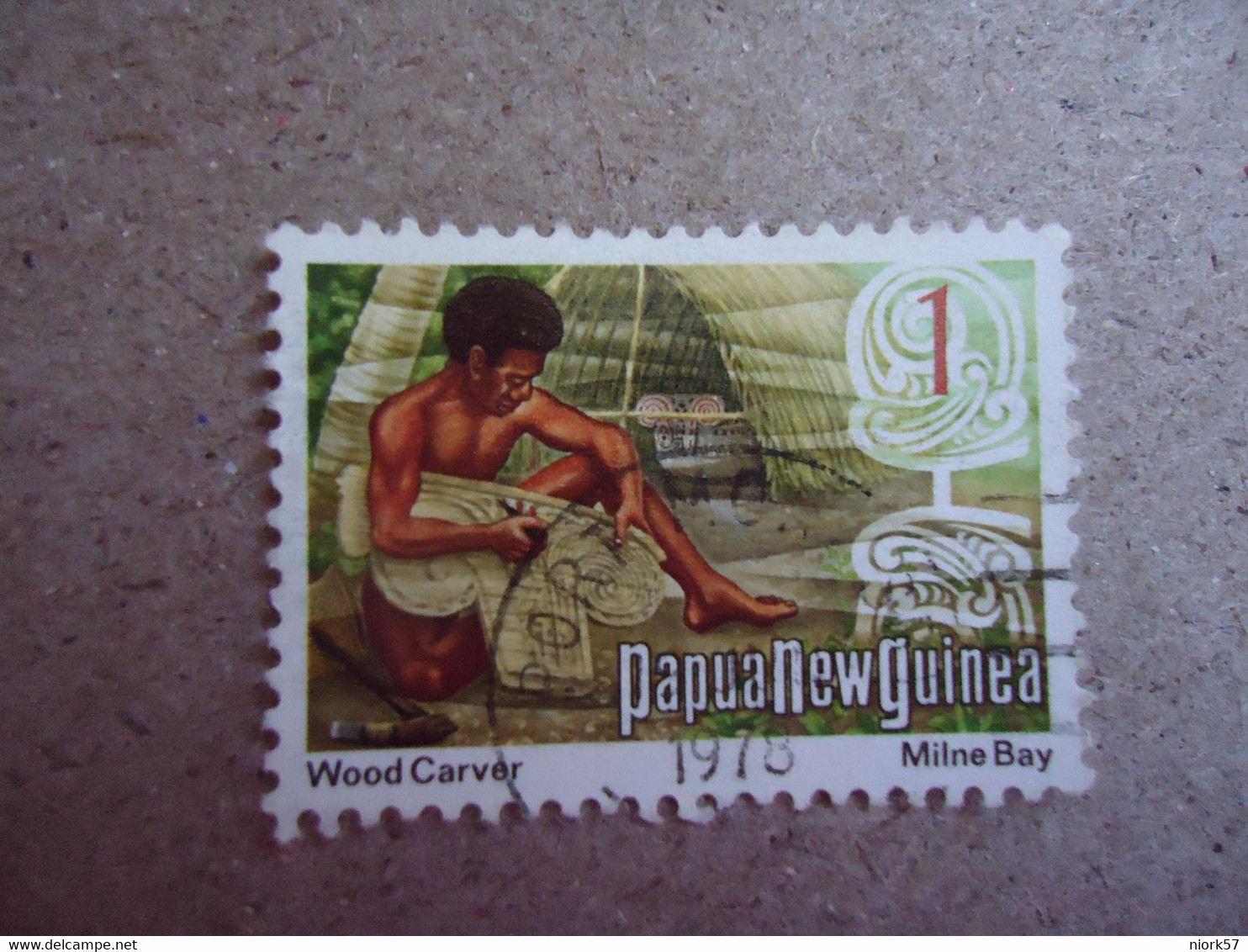 PAPUA NEW GUINEA    USED  STAMPS WOOD CARVEL - Osterinsel (Rapa Nui)