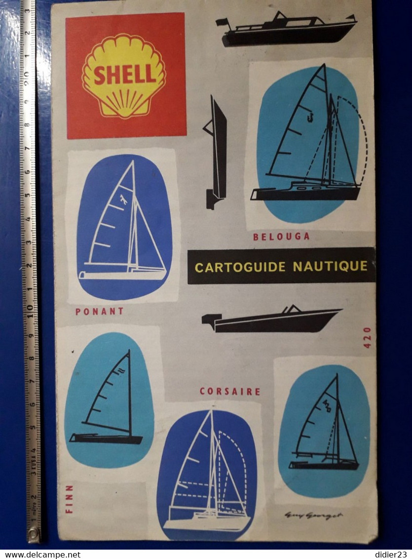 CARTOGUIDE NAUTIQUE SHELL VOILIER VAURIEN SNIP MOUSSE CANETON PONAT CORSAIRE BELOUGA FINN - Zeekaarten