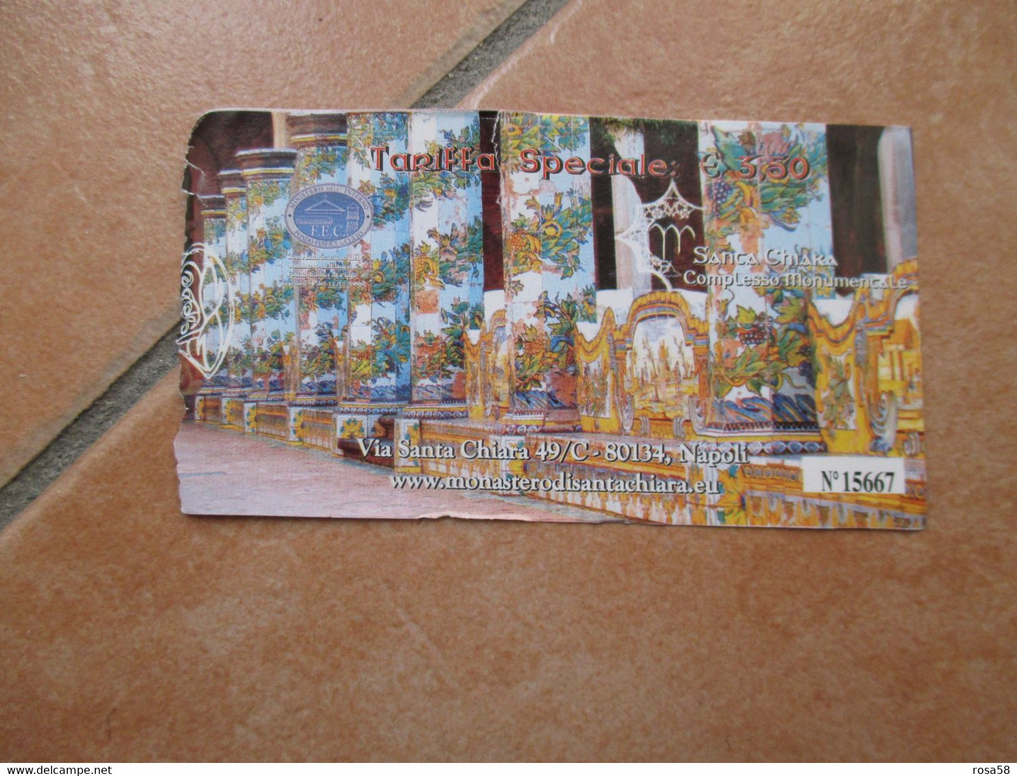 NAPOLI Santa Chiara Complesso Monumentale Tariffa Speciale Biglietto INGRESSO - Tickets - Vouchers