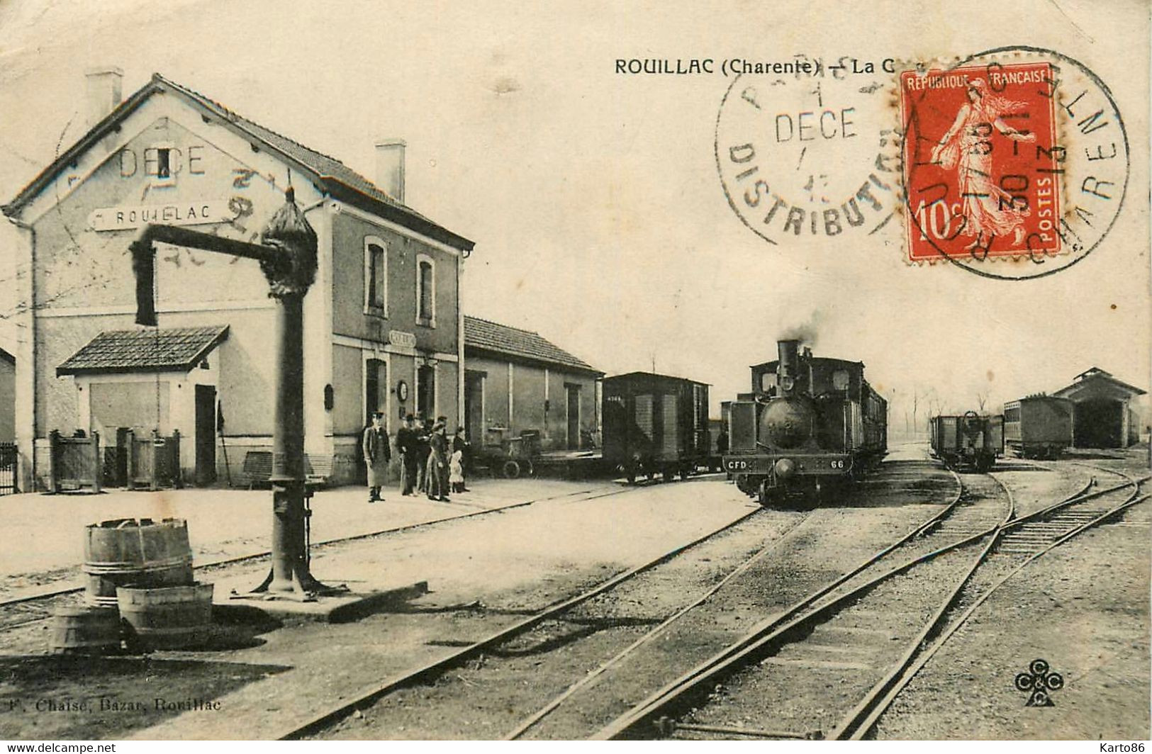Rouillac * Vue Sur La Gare * Train Locomotive * Ligne Chemin De Fer De Charente - Rouillac