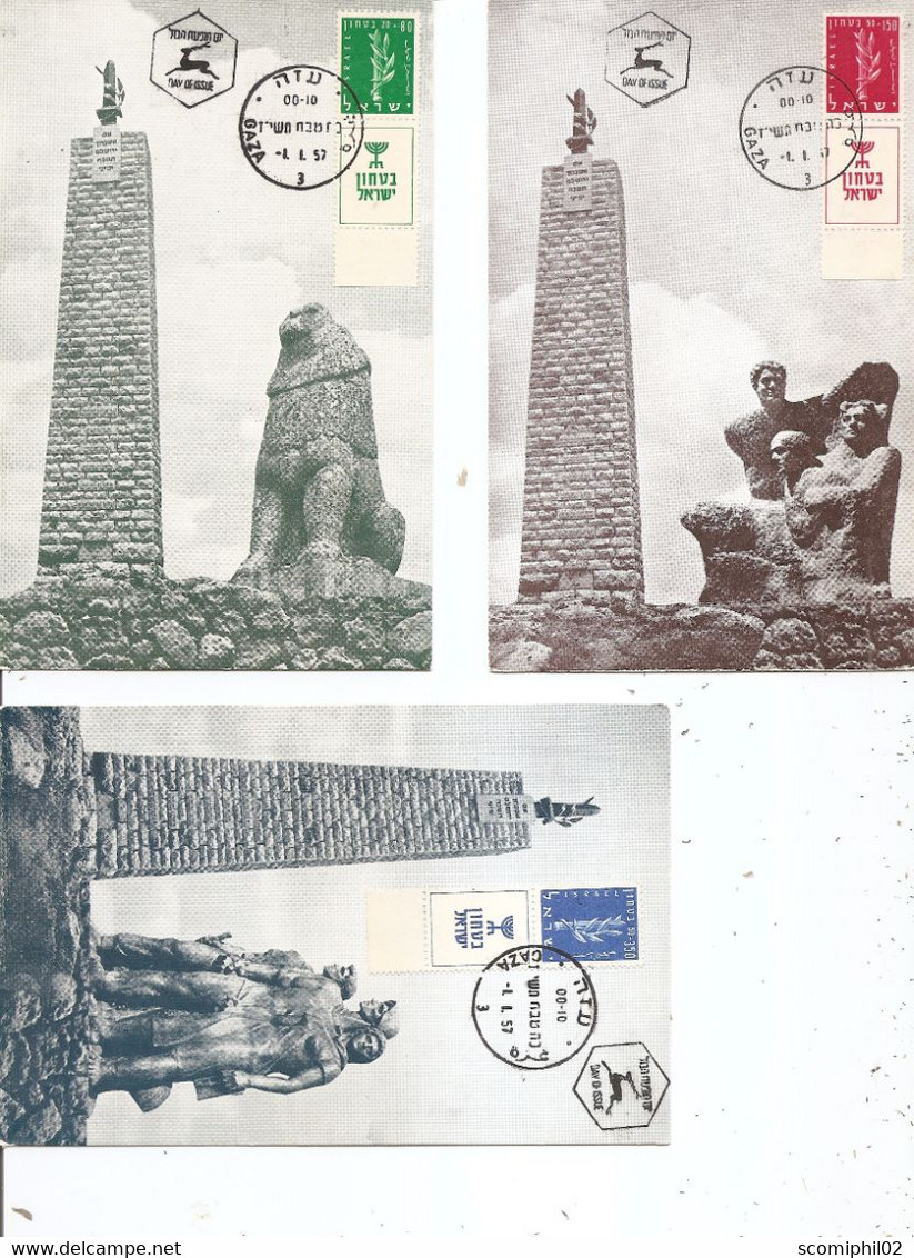 Israel - Monument De La Guerre De Libération ( 3 CM De 1957 à Voir) - Maximumkaarten
