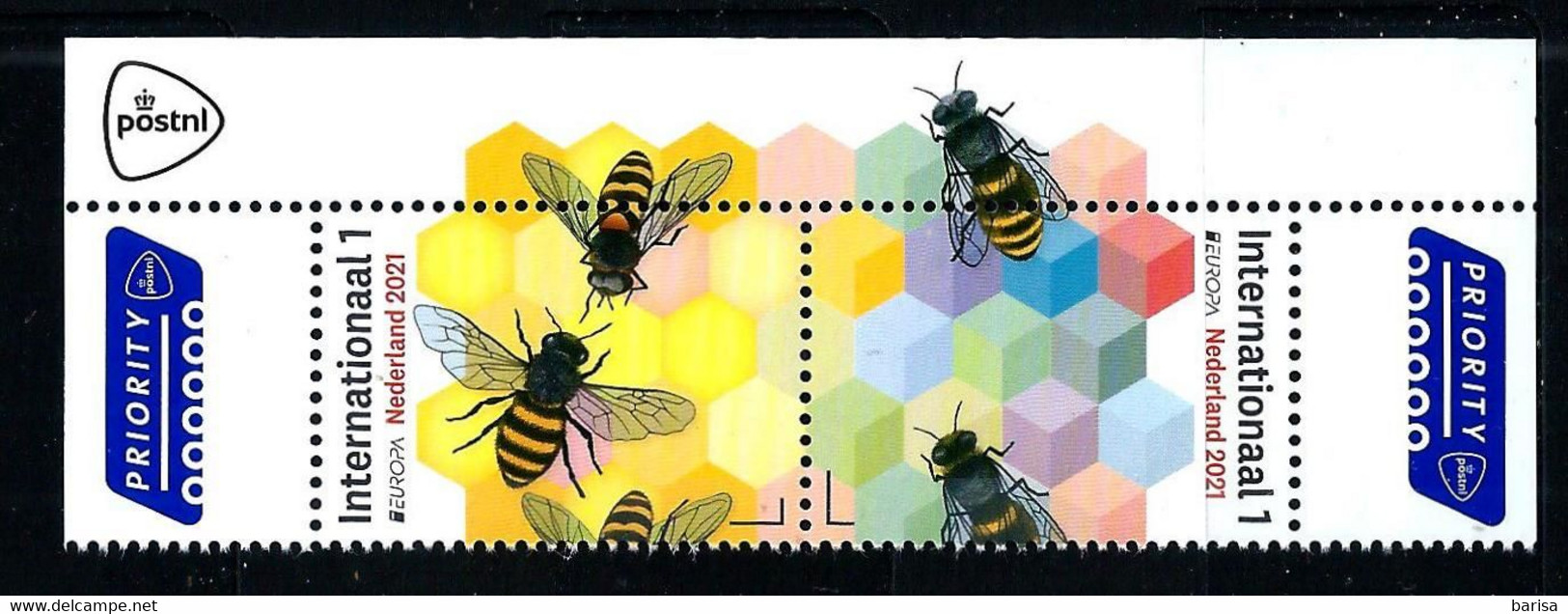 Netherlands 2021: Europa - Endangered National Wildlefe - Bees ** MNH - 2021