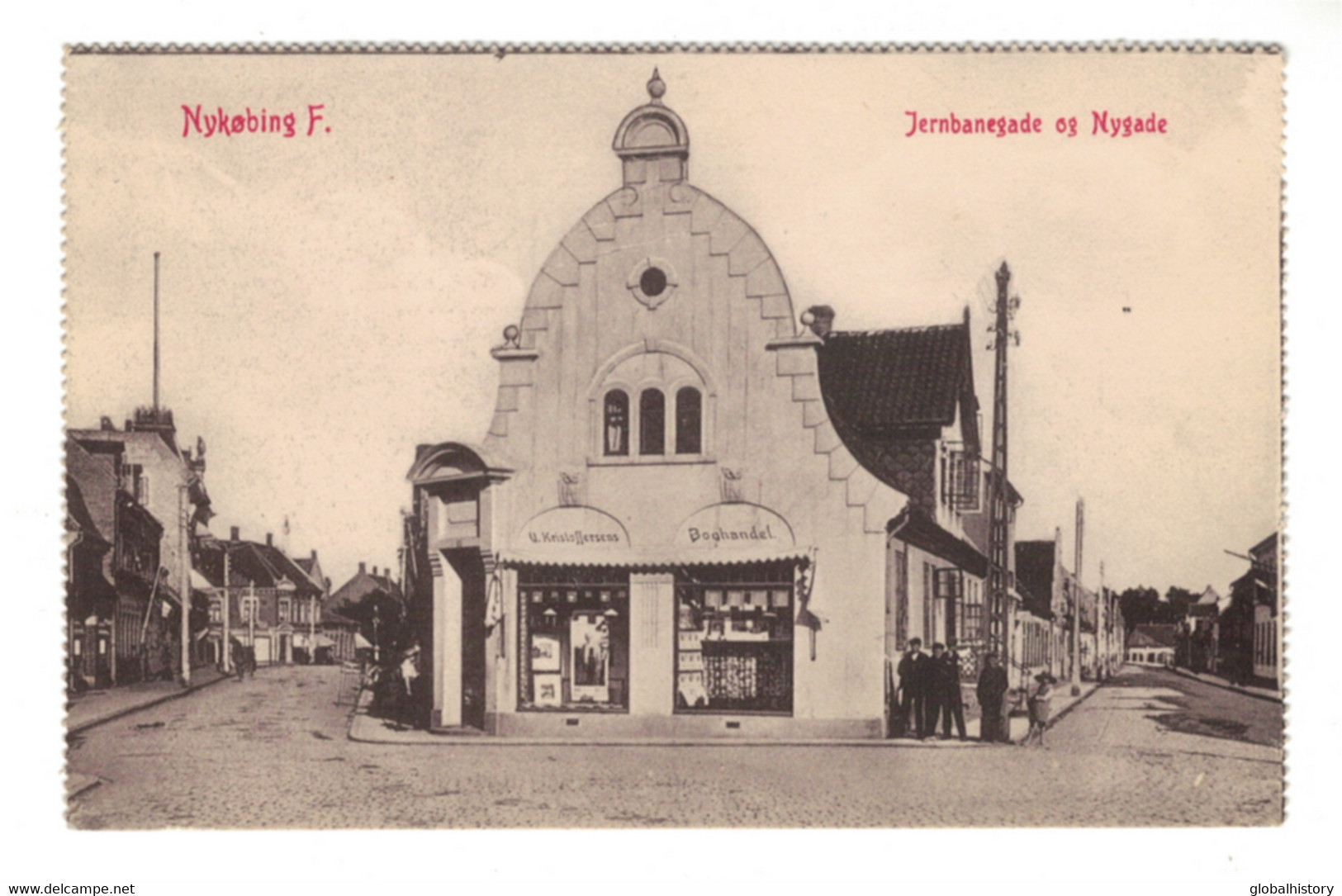 DG1942 - DENMARK - NYKØBING - JERNBANEGADE Og NYGADE - STREET SCENE - Denmark