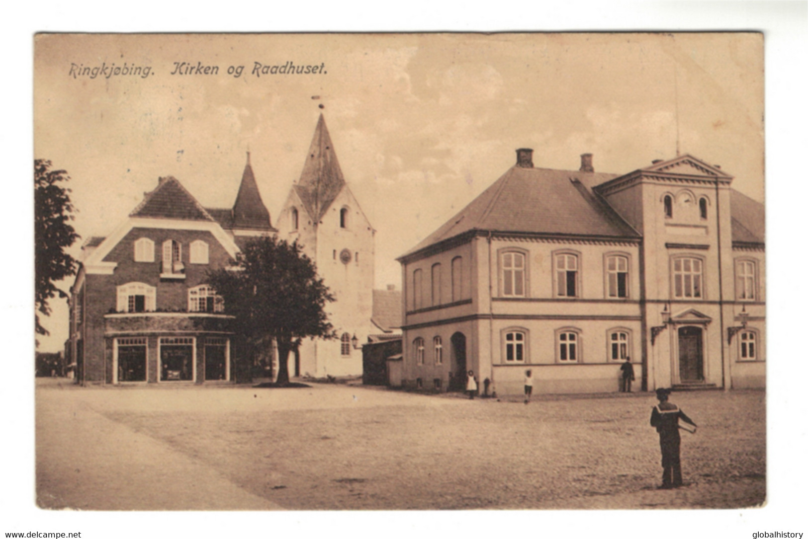 DG1958 - DENMARK - RINGKJØBING - KIRKEN Og RATHAUS - CHURCH And TOWNHALL - Denmark