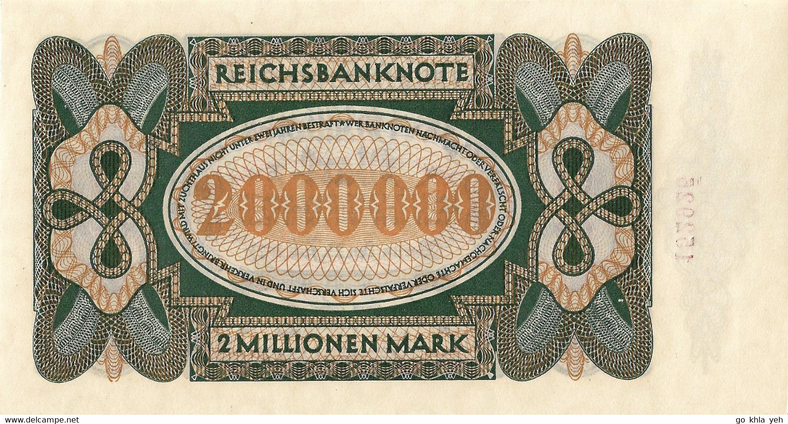 ALLEMAGNE 1923 2 Millionen Mark - P.89a Neuf UNC - 2 Mio. Mark