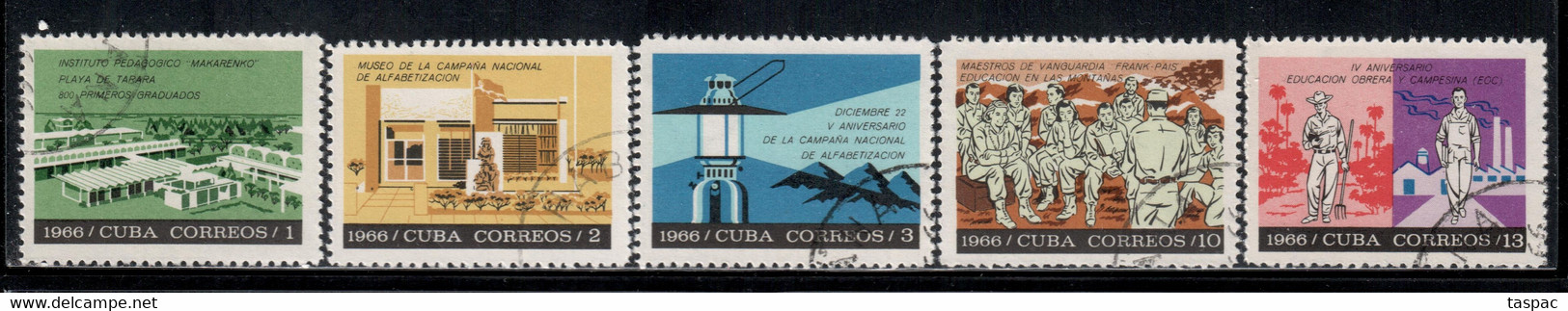 Cuba 1966 Mi# 1181-1185 Used - Progress In Education - Used Stamps