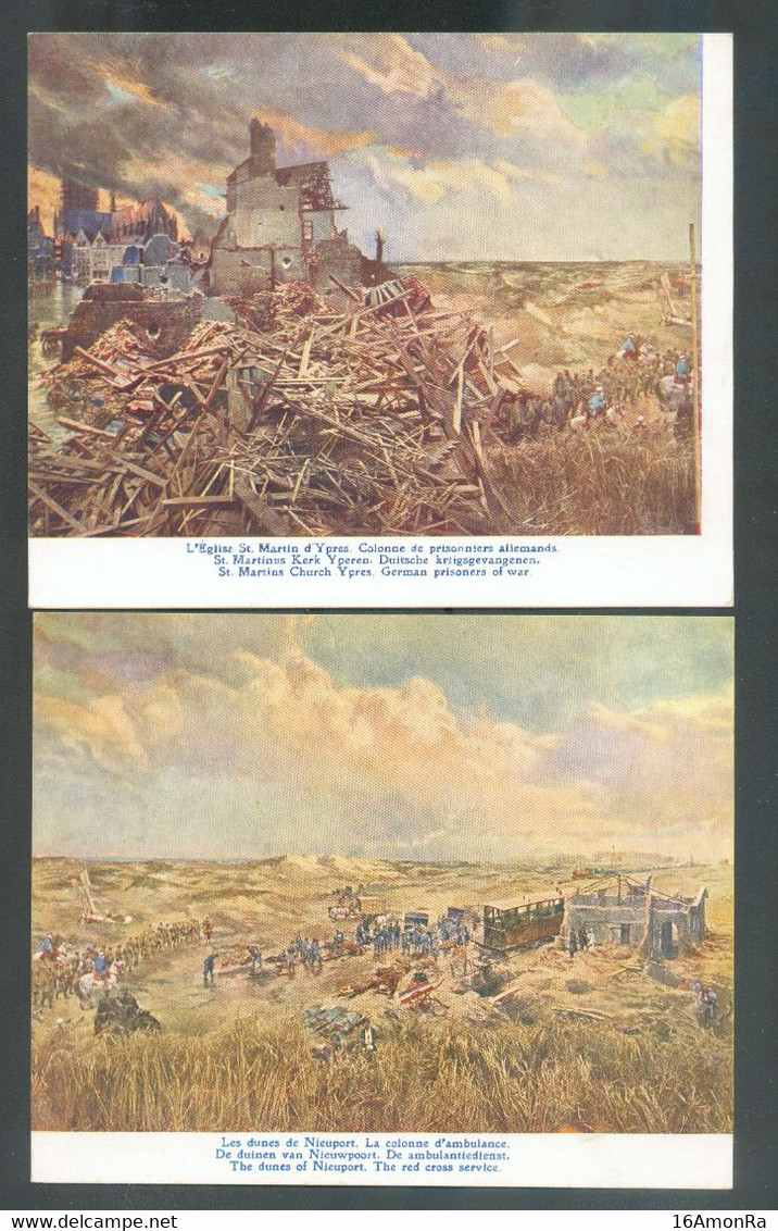 PANORAMA De La Bataille De L'YSER 1914 (A. BASTIEN) Enveloppe Conenant 9 CV (grand Format) En Quadrichromie TB Et RR  - - Autres & Non Classés