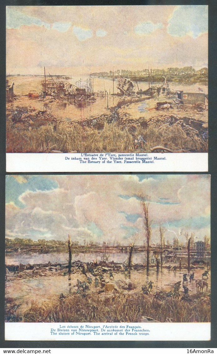 PANORAMA De La Bataille De L'YSER 1914 (A. BASTIEN) Enveloppe Conenant 9 CV (grand Format) En Quadrichromie TB Et RR  - - Autres & Non Classés