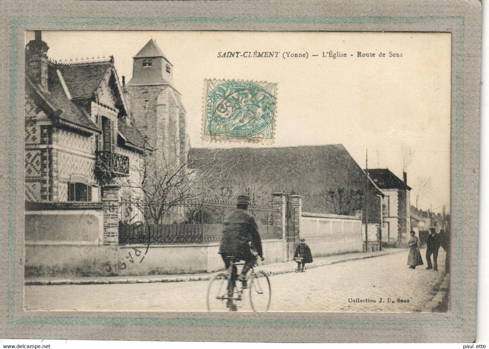 CPA - (89) SAINT-CLEMENT - Aspect De L'Eglise Et De La Route De Sens En 1915 - Saint Clement