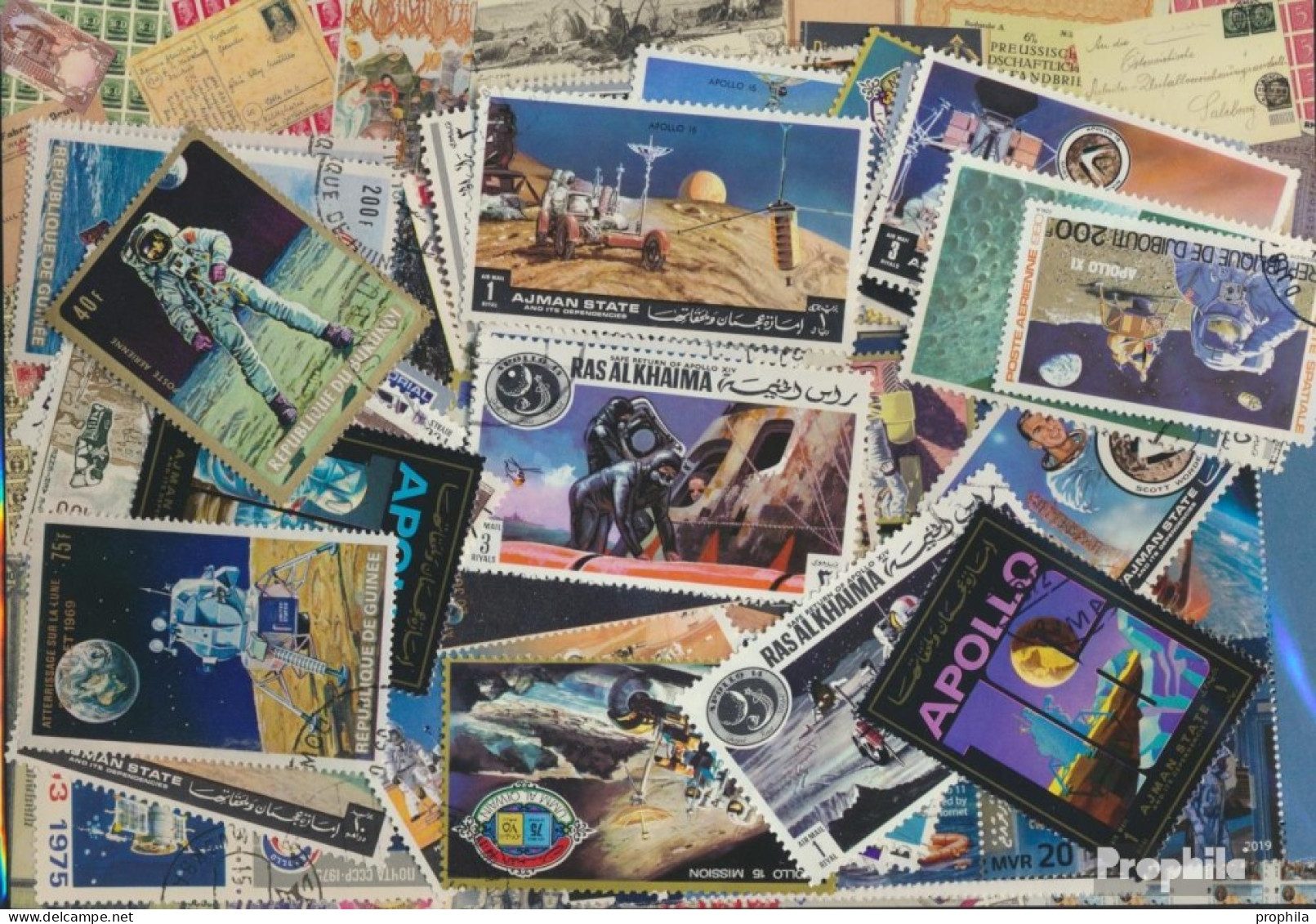 Motive 100 Verschiedene Apollo Raumfahrt Briefmarken - Sammlungen
