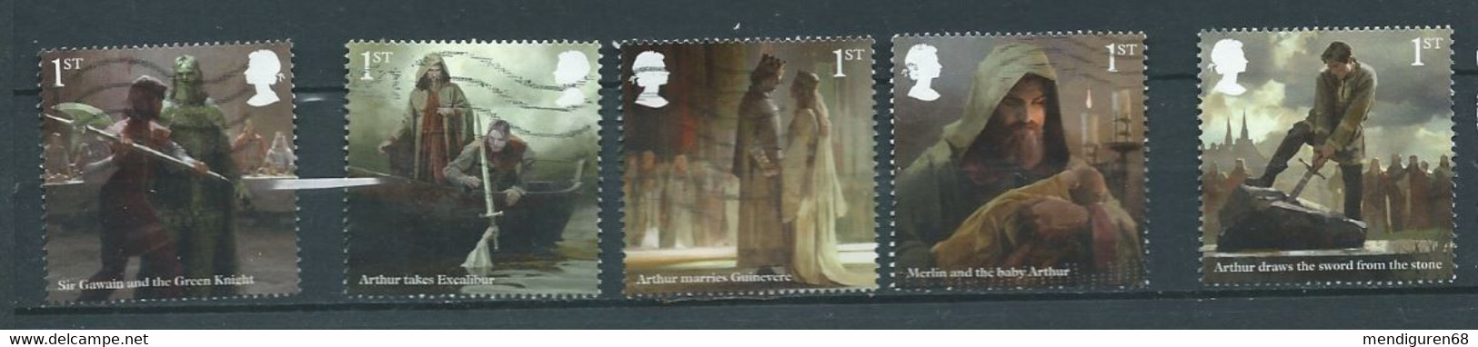 GROSSBRITANNIEN GRANDE BRETAGNE GB 2021 LEGEND OF KING ARTHUR SET 5V USED SG 4459-63 MI 4705-09 YT 5122-26 - Oblitérés