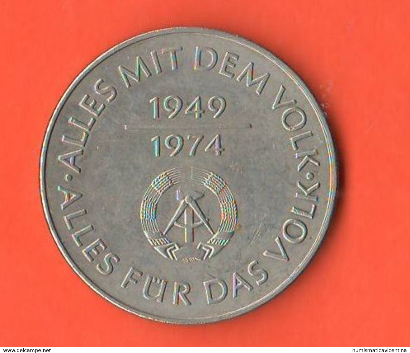 Germania DDR 10 Mark 1974 Socialit Germany  Nickel Coin - 5 Mark