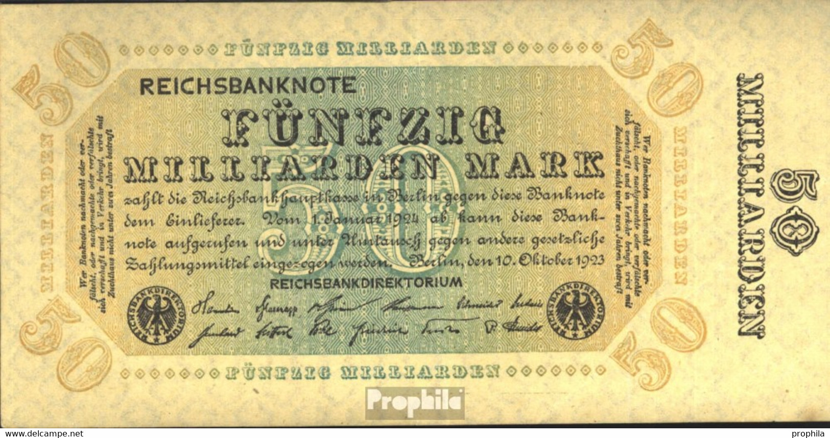 Deutsches Reich Rosenbg: 116h, Wz. Kreuzblüten, Ohne KN Und Ohne FZ Gebraucht (III) 1923 50 Mrd. Mark - 50 Miljard Mark