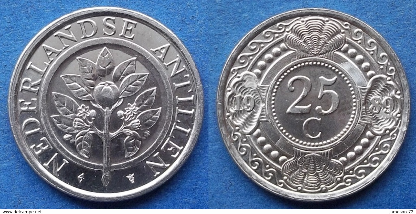 NETHERLANDS ANTILLES - 25 Cents 1989 KM# 35 Beatrix (1980) - Edelweiss Coins - Antilles Néerlandaises