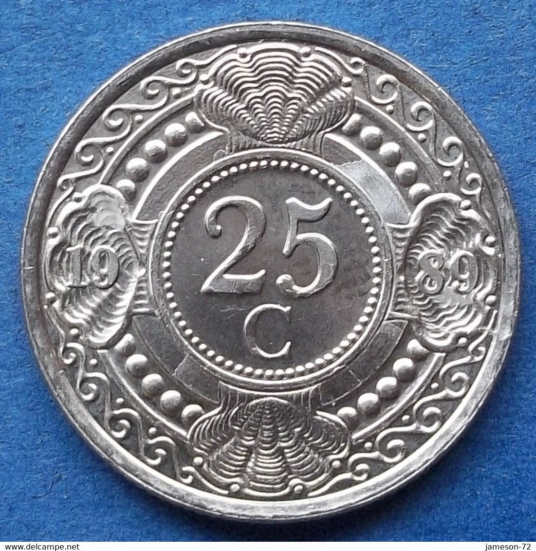 NETHERLANDS ANTILLES - 25 Cents 1989 KM# 35 Beatrix (1980) - Edelweiss Coins - Antilles Néerlandaises
