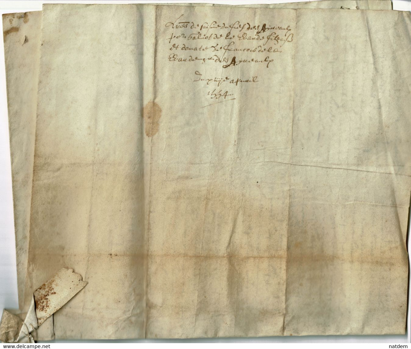 Parchemin 1554, Dans La Somme, Région D'Abbeville, En Ponthieu, Cramont, Saisine Pour Le Don Du Fief Des Hériaulx - Historical Documents