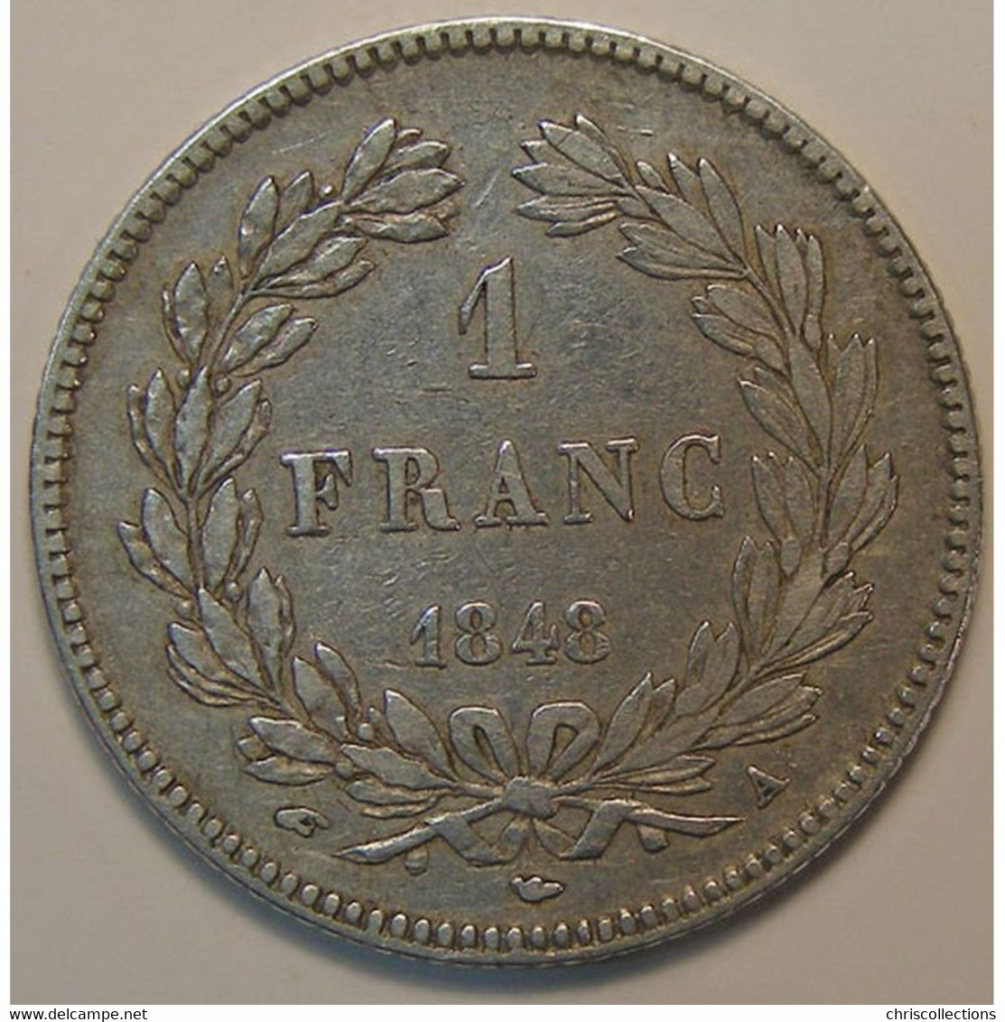 France, Louis-Philippe I, 1 Franc 1848 A Paris, TB/TTB, KM# 748.1 - 1 Franc