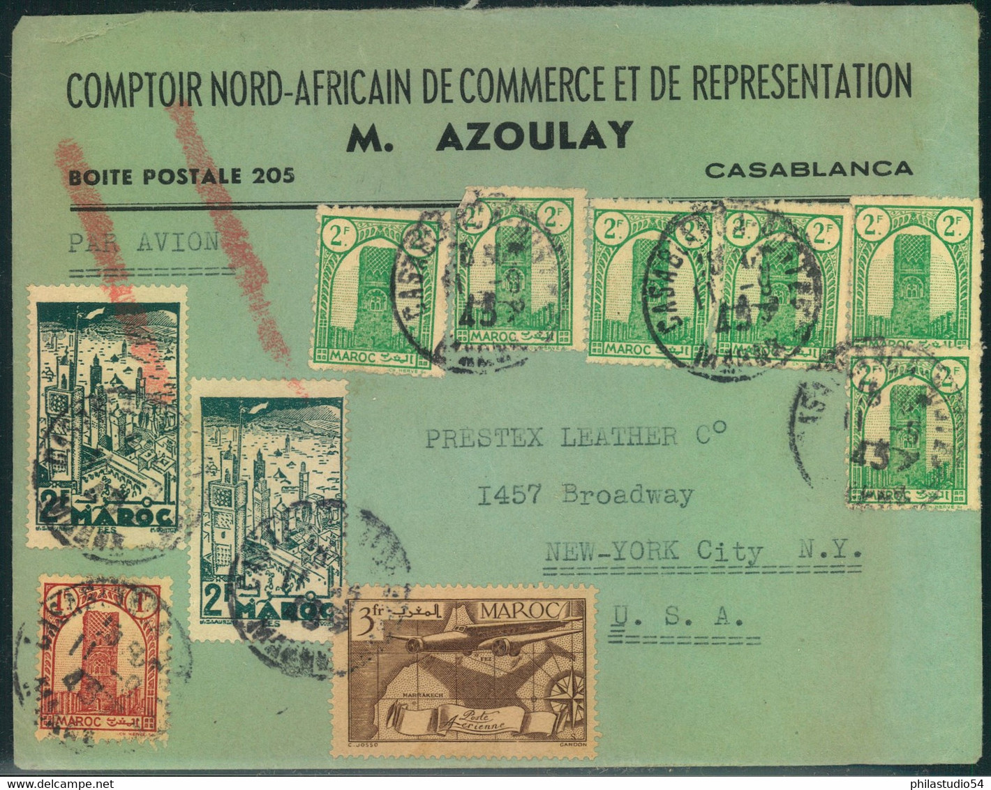 1945, Air Mail From CASABLANCA To New York - Andere & Zonder Classificatie