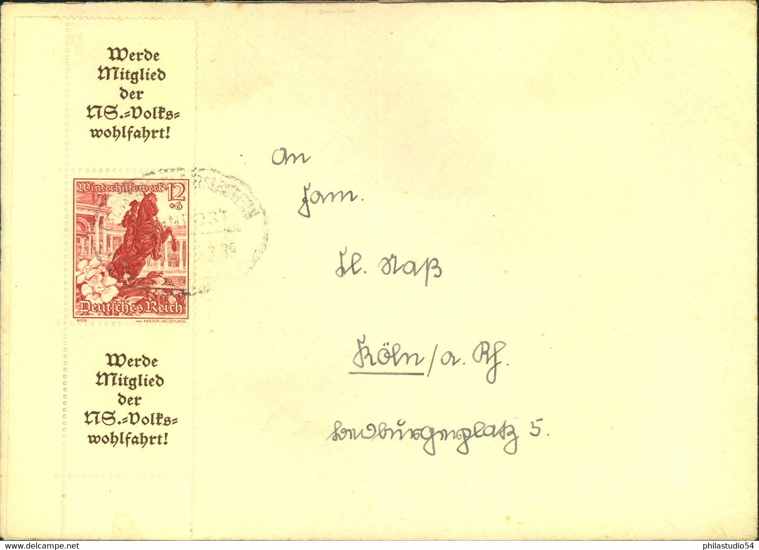 1938, WHW Guter Zusammendruck Reklame/12 Pf./Reklame Auf Brief Mit Bahnpoststempel - Other & Unclassified