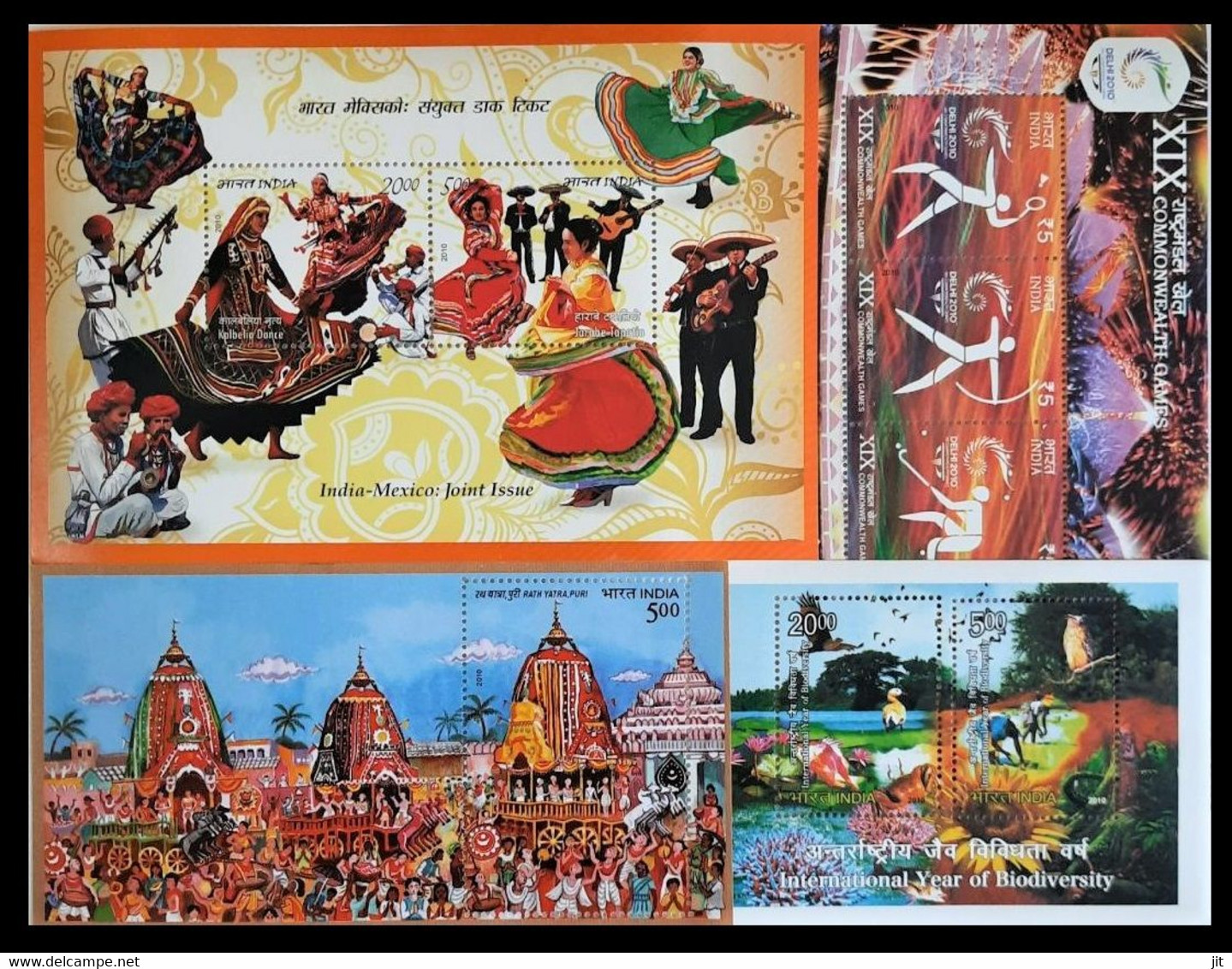 141.INDIA 2010 COMPLETE COMMEMORATIVE YEAR PACK OF STAMPS + COMPLETE YEAR PACK OF MINIATURE SHEETS (12 DIFF) . MNH - Annate Complete