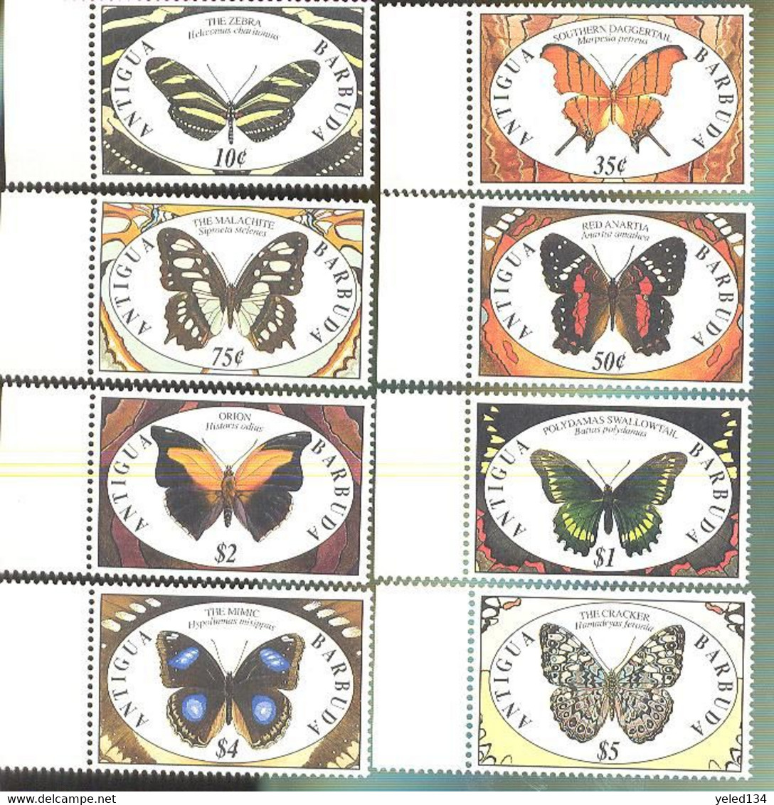 ANTIGUA & BARBUDA  1401-8 MINT NEVER HINGED SET OF STAMPS OF BUTTERFLIES-INSECTS   # S-034-1  ( - Vlinders