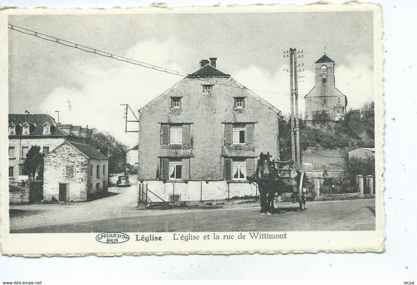 Léglise Et La Rue De Wittimont ( Attelage ) - Léglise