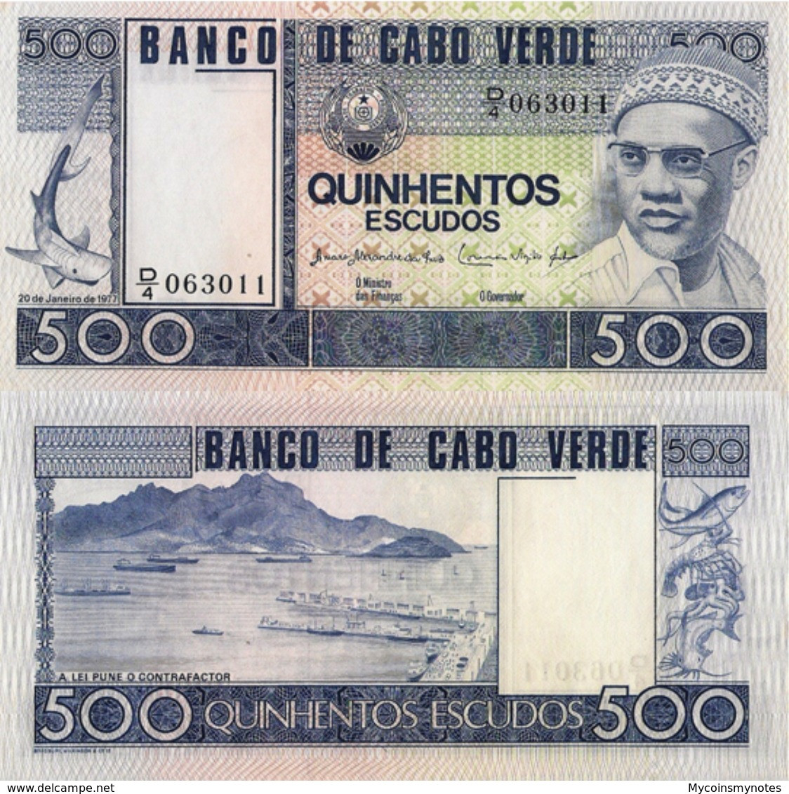 CAPE VERDE 500 ESCUDOS FROM 1977, P55, UNC - Cap Vert