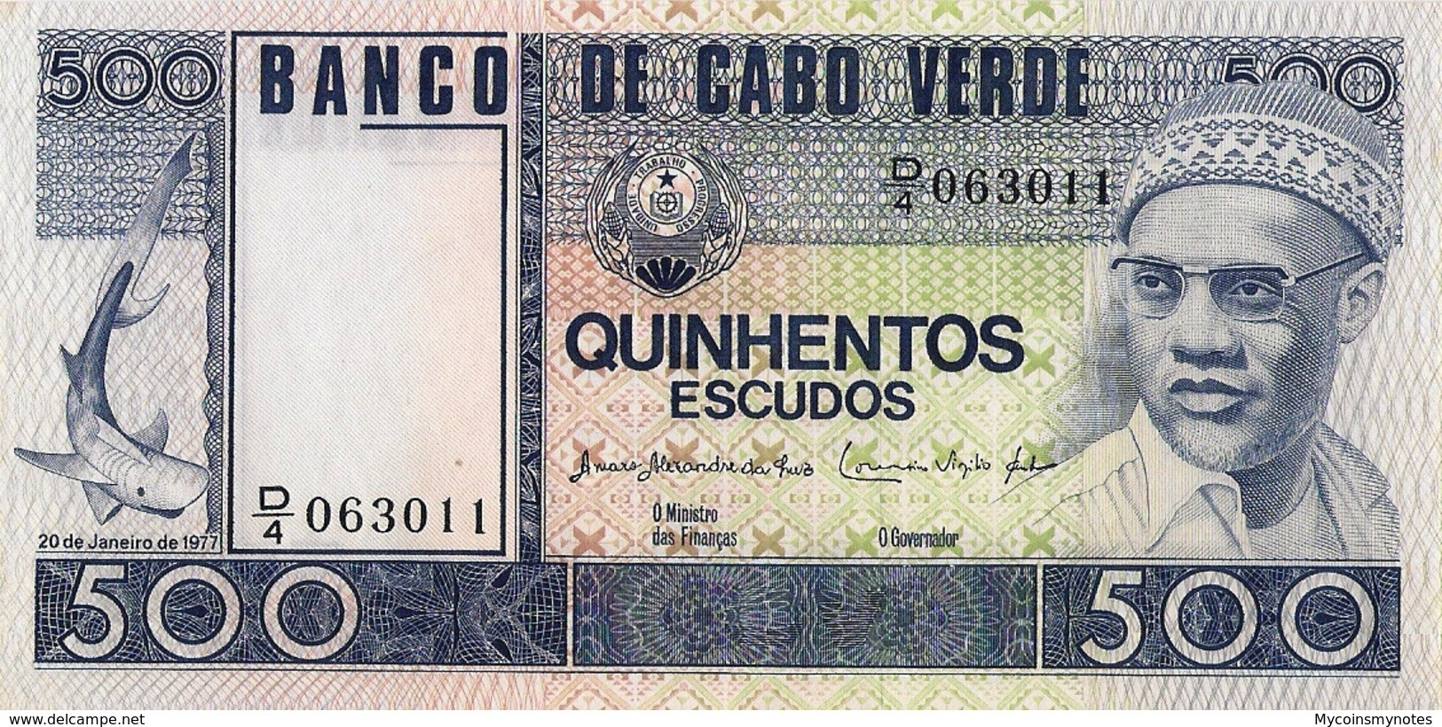 CAPE VERDE 500 ESCUDOS FROM 1977, P55, UNC - Cape Verde