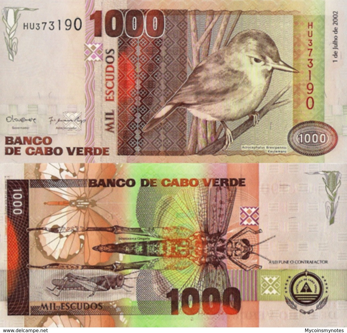 CAPE VERDE 1000 Escudos From 2002, P65, UNC - Cape Verde