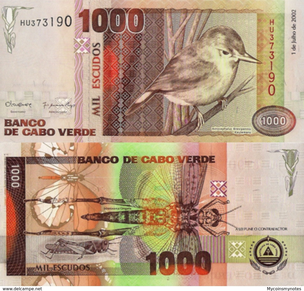 CAPE VERDE 1000 Escudos From 2002, P65, UNC - Cap Verde
