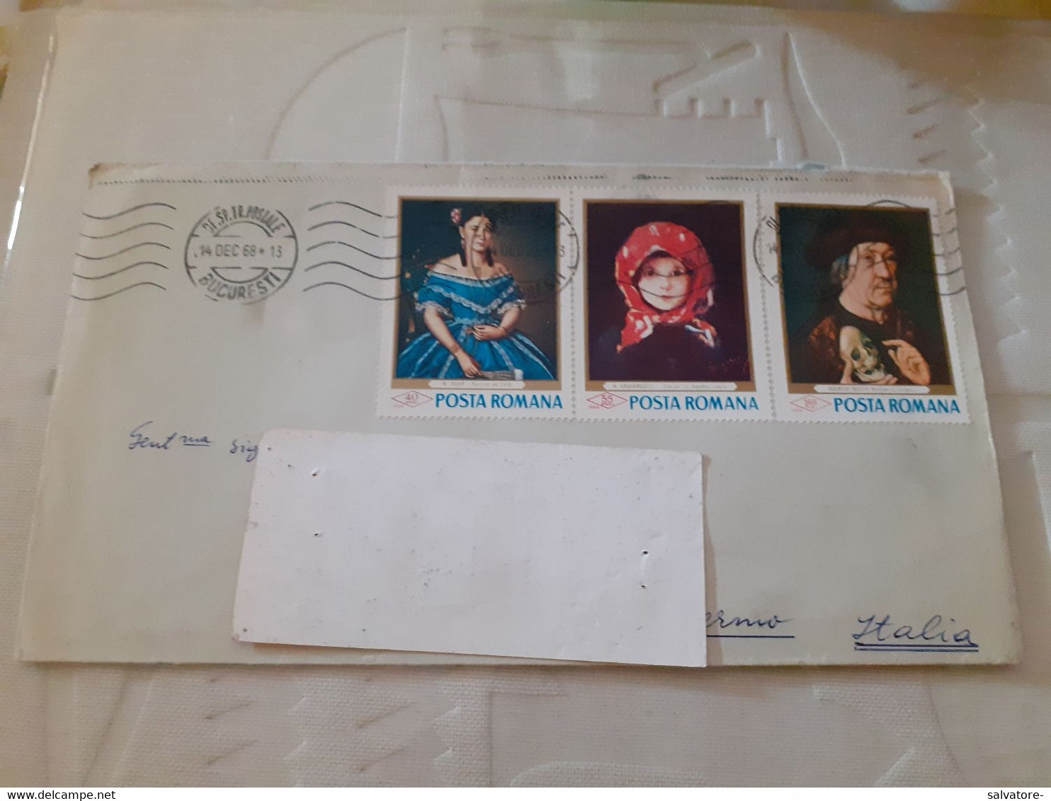 LETTERA CON COMMEMORATIVI ROMANIA 1968 - Postmark Collection