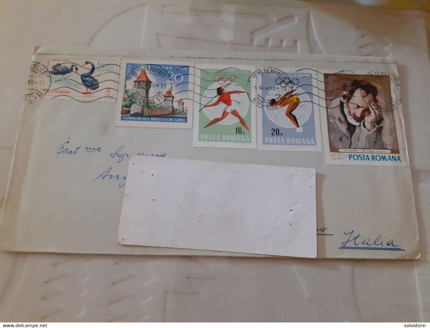 LETTERA CON COMMEMORATIVI ROMANIA 1968 - Postmark Collection