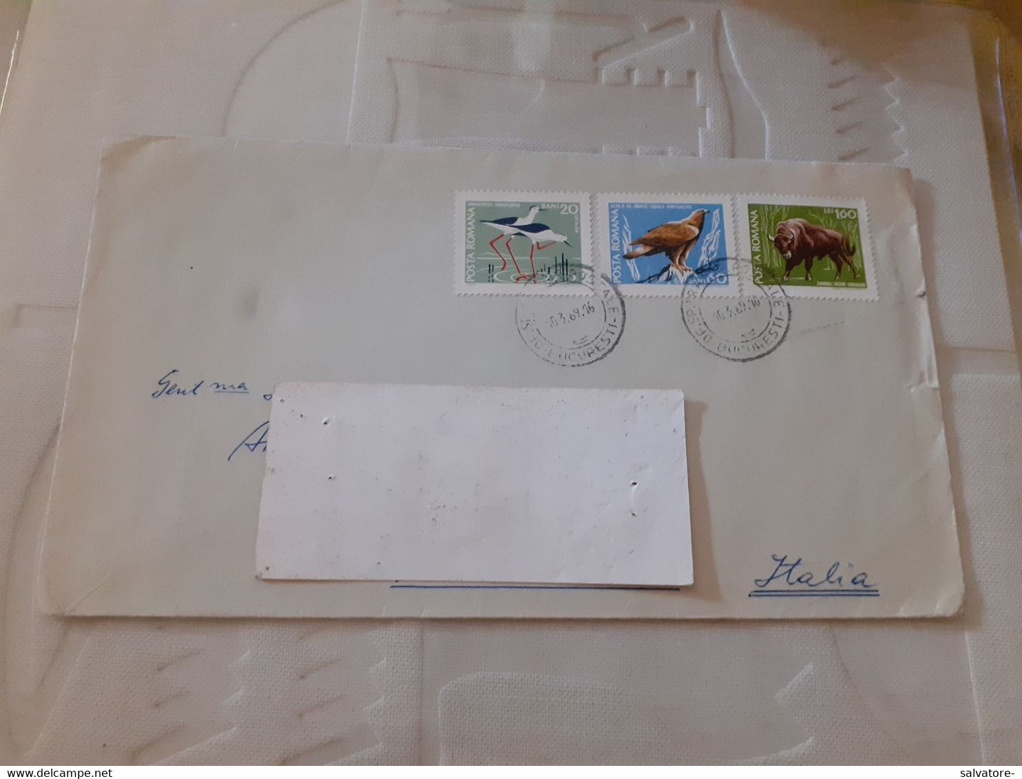 LETTERA CON COMMEMORATIVI ROMANIA 1969 - Poststempel (Marcophilie)