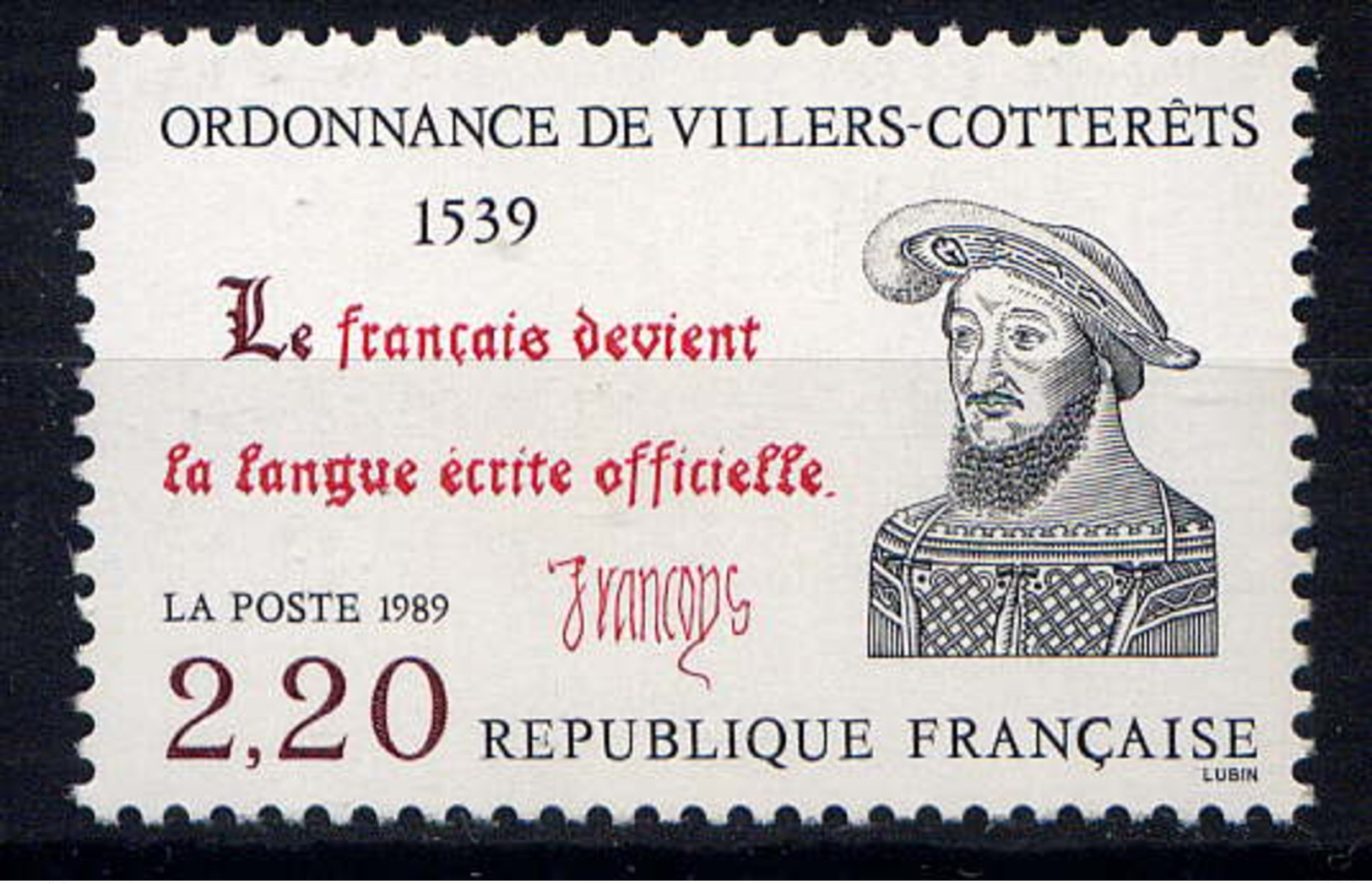 FRANCE - 2609** - ORDONNANCE DE VILLERS-COTTERÊTS - Unused Stamps